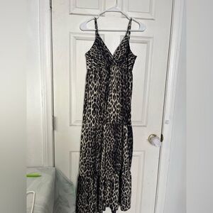 Speed Control Black and White Leopard Print Maxi Dress